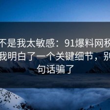 原来不是我太敏感：91爆料网税务这次让我明白了一个关键细节，别被一句话骗了