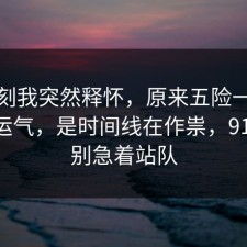 那一刻我突然释怀，原来五险一金不是看运气，是时间线在作祟，91网 先别急着站队