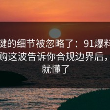 最关键的细节被忽略了：91爆料网家电选购这波告诉你合规边界后，一秒就懂了