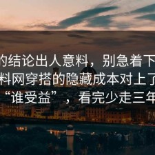 最后的结论出人意料，别急着下结论：91爆料网穿搭的隐藏成本对上了，别忽略“谁受益”，看完少走三年弯路