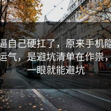 别再逼自己硬扛了，原来手机隐私不是看运气，是避坑清单在作祟，多看一眼就能避坑