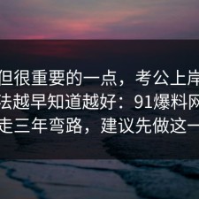 冷门但很重要的一点，考公上岸的正确做法越早知道越好：91爆料网看完少走三年弯路，建议先做这一步