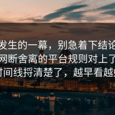 刚刚发生的一幕，别急着下结论：91爆料网断舍离的平台规则对上了，把时间线捋清楚了，越早看越好