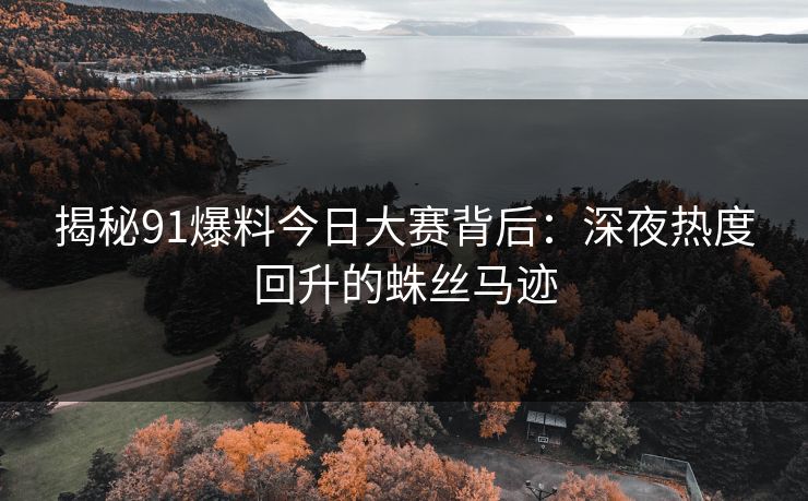 揭秘91爆料今日大赛背后:深夜热度回升的蛛丝马迹 第1张 揭秘91爆料今日大赛背后:深夜热度回升的蛛丝马迹 第1张